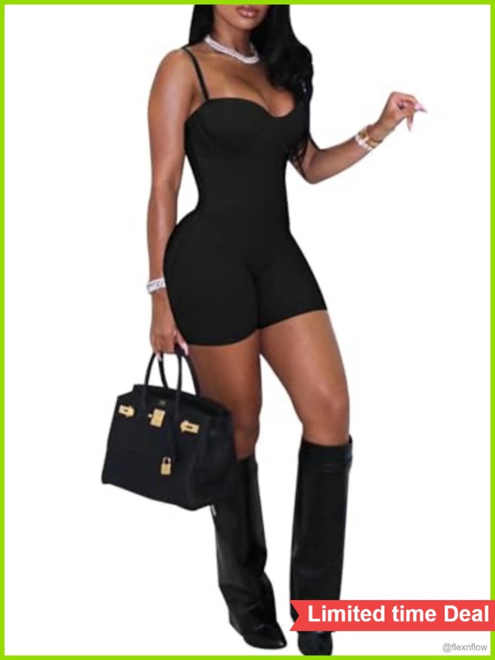 Sexy Bodycon Jumpsuit Sleeveless Romper with Built-in Bra Clubwear